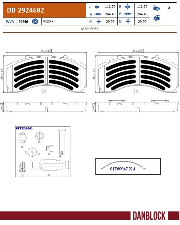 Set placute frana,frana disc DB 2924682 DANBLOCK